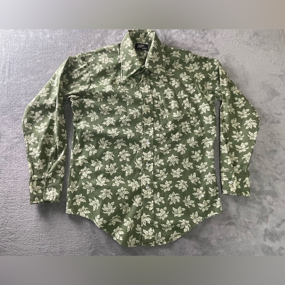 Vintage 70's Disco Studio One by Campus Floral Print All Over L/S Shirt Men’s L